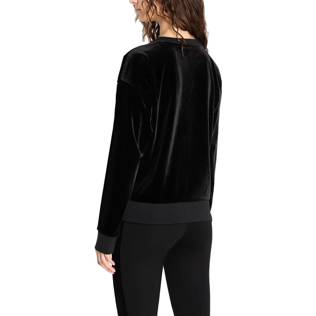 Armani Exchange FW23 Letter Logo Embroidered Crewneck Sweatshirt Women Sweatshirt Black 6RYM55-YJ9WZ-1200