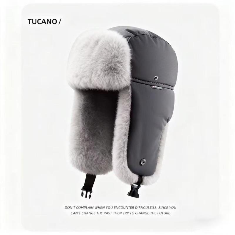 Hat Men's 2 Winter Fleece Thickened Outdoor Cycling Ear Protection Warm Artifact Hat