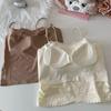 French lace sling vest, women's inner with chest pad, summer outer wear, bottomed back bra, Spice Girl long underwear