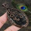 Black Rutile Handmade Copper Wire Wrap Jewelry Pendant 3.51 H7e11