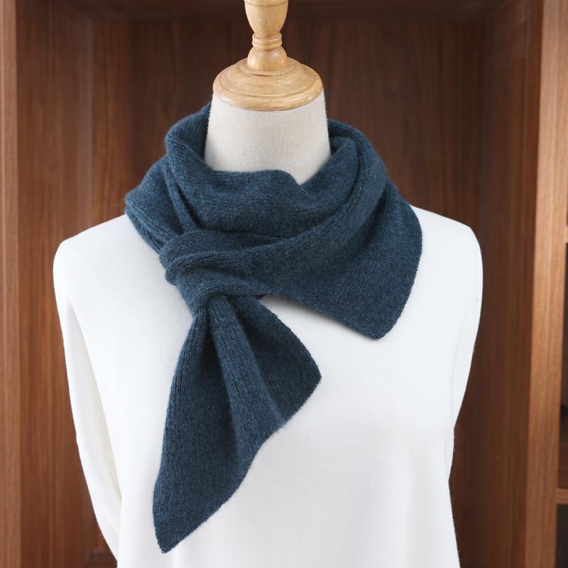 Women’s 100% Cashmere Solid Colored Knitted Scarf with Irregular Cross Design Winter Warmth Wind Cold Protection