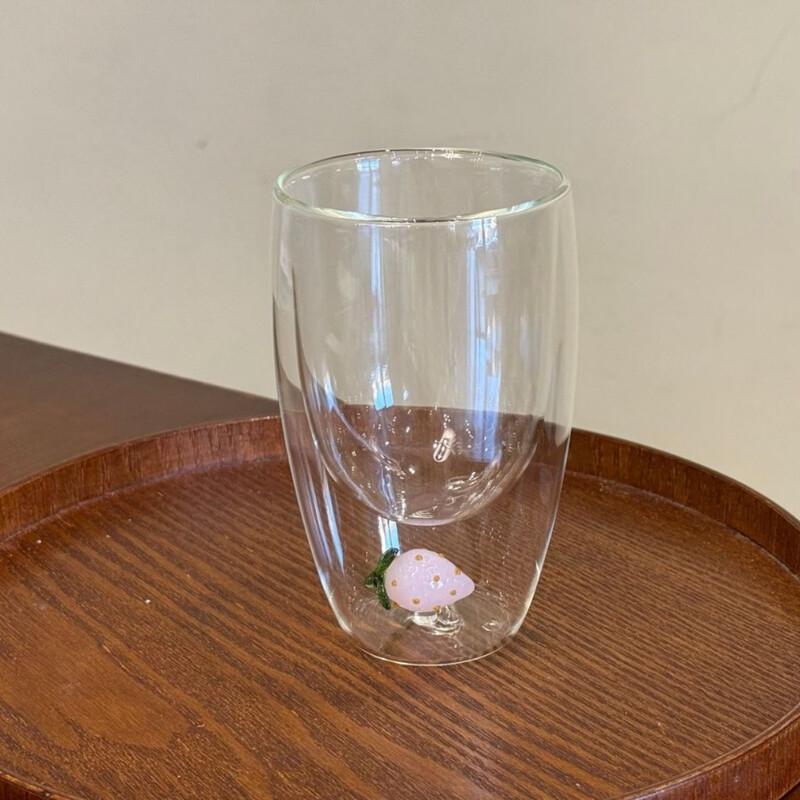 Shangqi Cute Strawberry Double-Layer Glass Cup