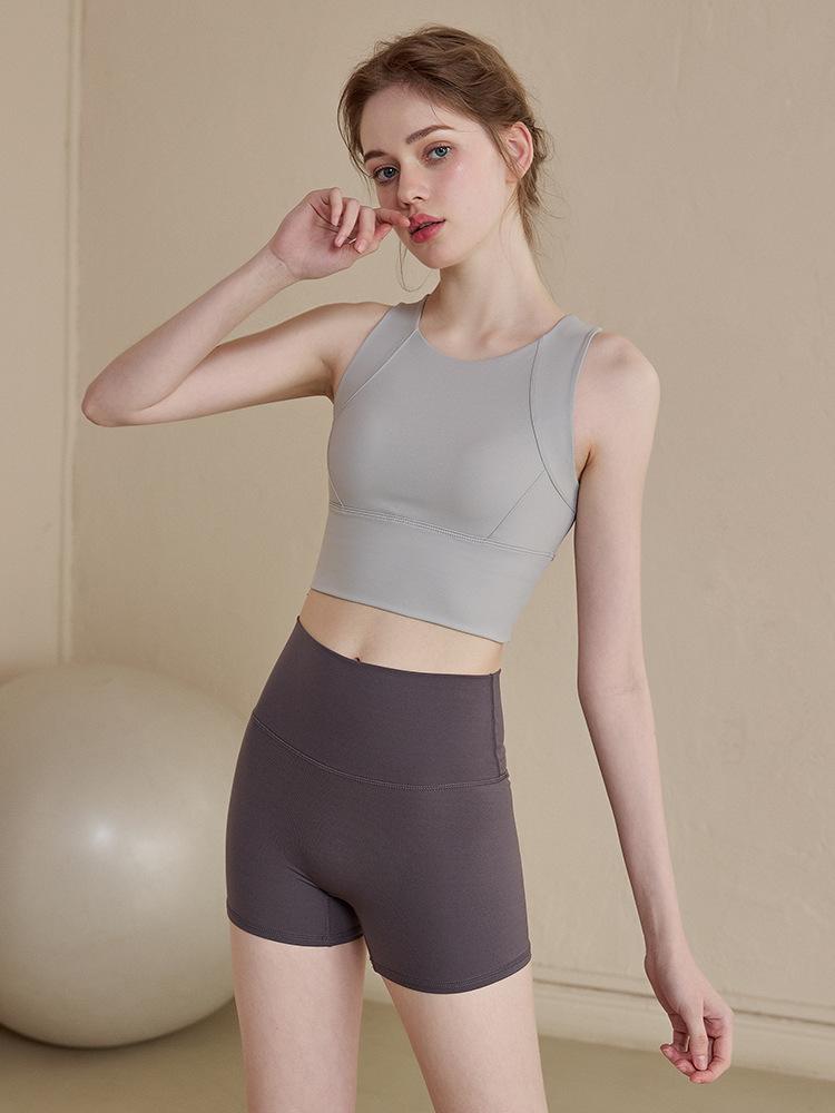 Sutiã esportivo à prova de choque feminino: Top Regata de Alta Intensidade, Anti-Flacidez, com Bojo Fixo, Estilo para Corrida e Fitness no Verão