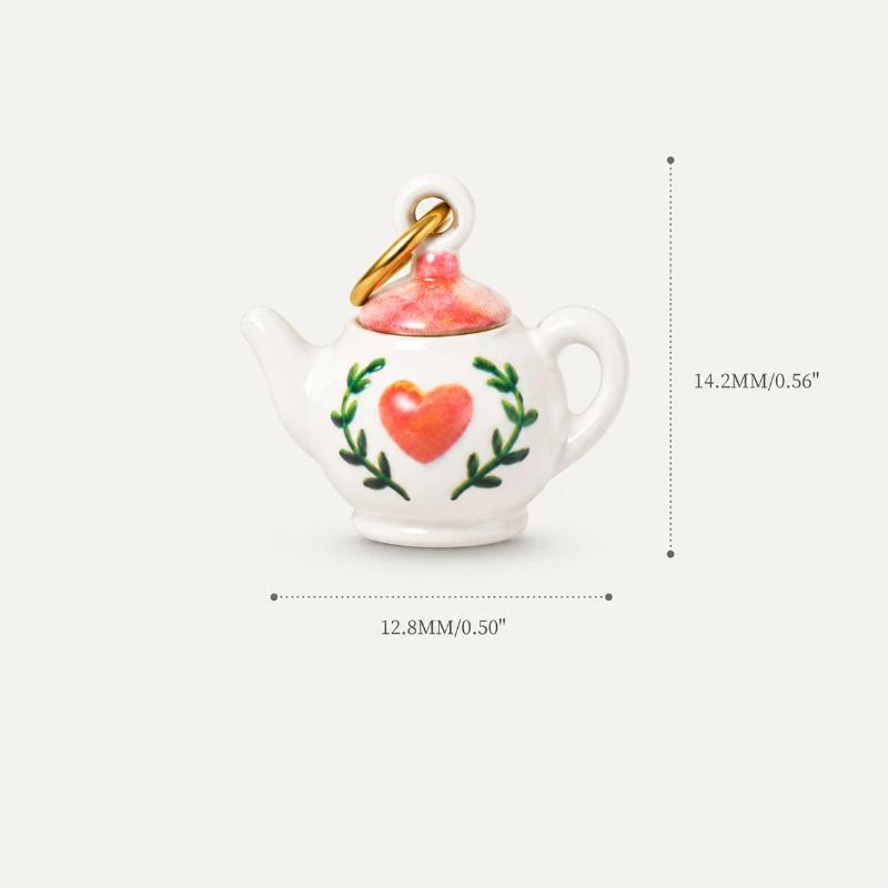 Mini Copper Food Drink Charms Coffee Cup Teapot Pendant For Diy Necklace Bracelet Earring Jewelry Making Supplies