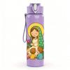 1PC Virgin Mary Kids Heart Frame 750ml Color Plastic Sports Water Bottle Leakproof Flip Straw Lid For Sports Office Home Use