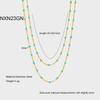 European and American ins personalized color dripping bean chain plated 18K gold stainless steel necklace stacked jewelry women