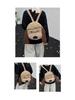 Versatile Striped Brown Cartoon Puppy Backpack: Large Capacity School & Travel Bag
