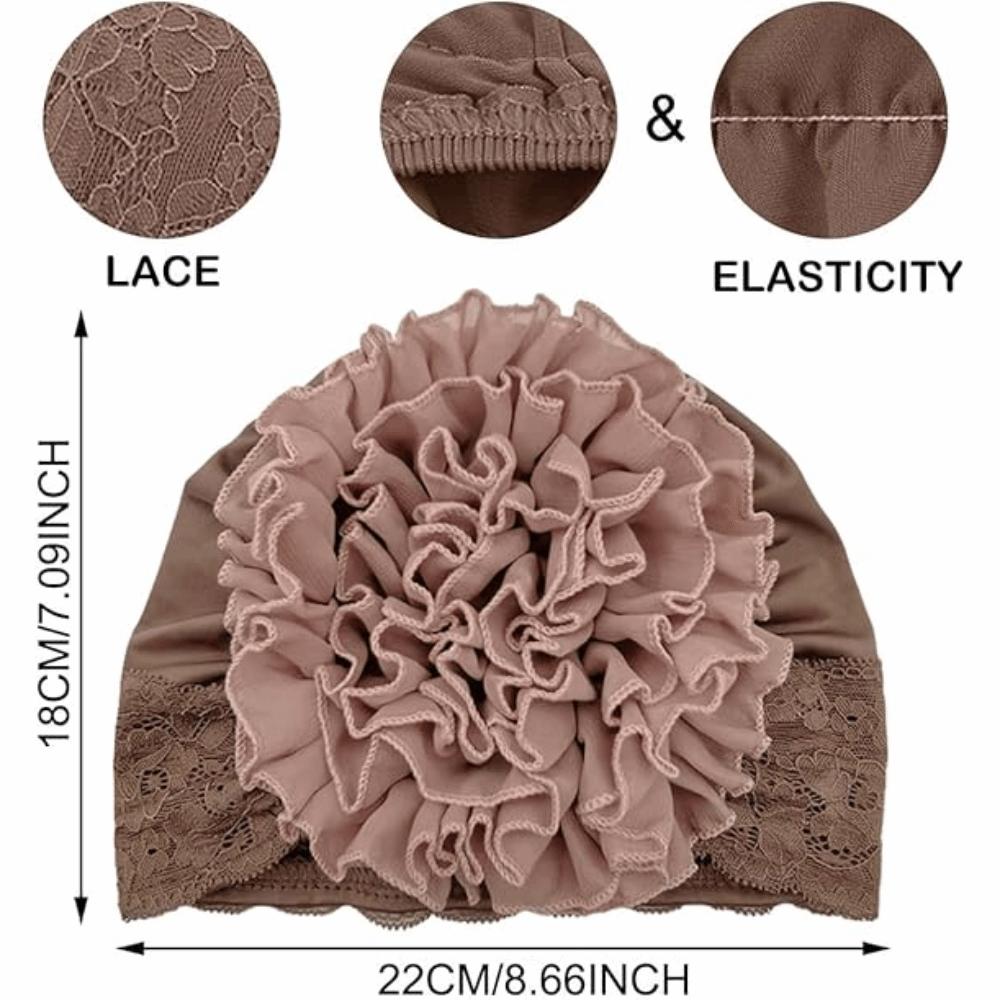 Soft Turban Hat Solid Color Pullover Hat Elegant Women's Hijabs  Women Headwear