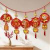 Traditional 2027 New Year Fu Ornament Fortune Bag God of Wealth Tassel Charm  Office Decoration