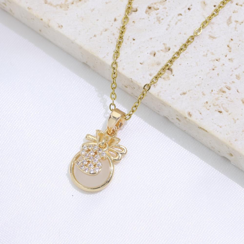 Simple Money Bag Pendant Necklaces for Women Fashion Zirconia Necklace Wedding Party Jewelry Accessories