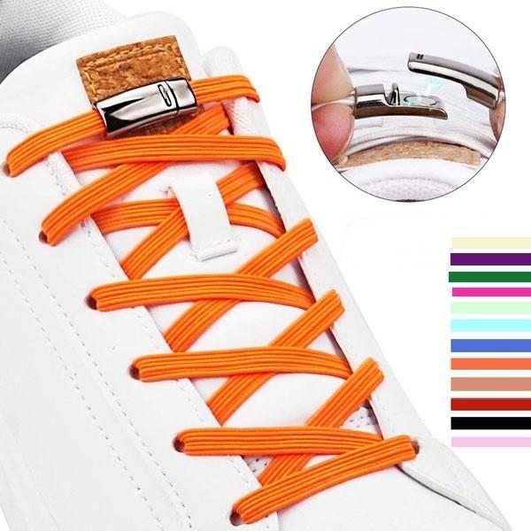 Buy Fashion Shoelaces Elastic No Tie Shoe Laces Unisex Flat