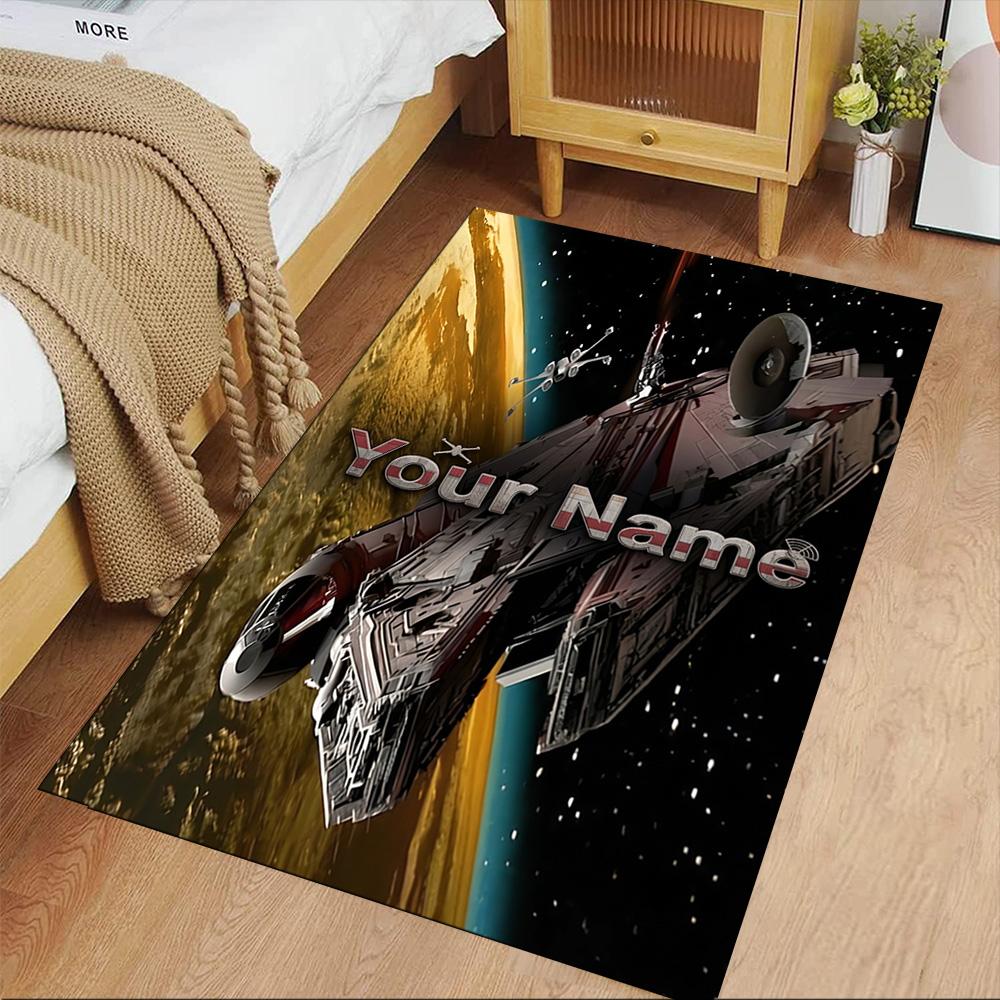Star Wars Customize Your Name Area Rug Perfect for Balcony Dormitory Bedrooms Playrooms Anti-slip Rug Anime Office Decor Gift for Festivals