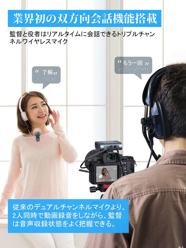 SYNCO G3 Wireless Microphone with Volume Audio and Up to 250m Transmission Triple Compatible with DSLR and Recorders Two-Way Communication, Control,