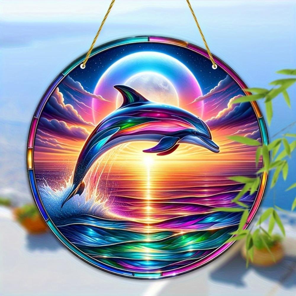 Vibrant Dolphin Window Decoration for Home and Office. An Ideal Gift for Family and Friends.