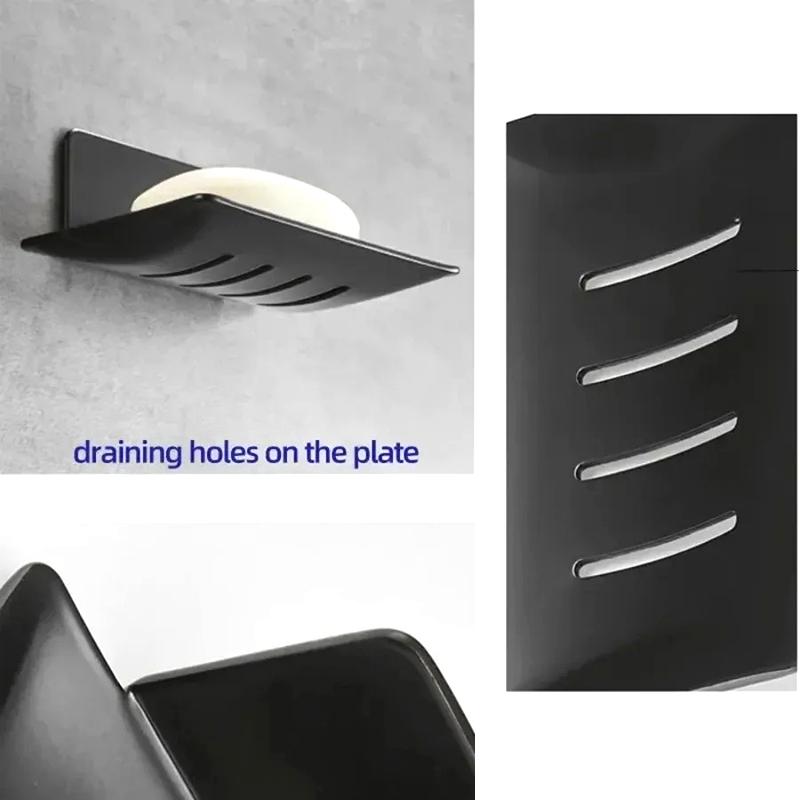 Carbon Steel Bathroom Shower Storage Soap Tray Rack Soap Tray Wall Mounted Drainage Soap Tray Box