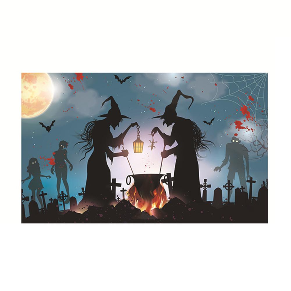 Halloween Tapestry Wall Hanging Skeleton Pumpkin Ghost Backdrop Party Decoration