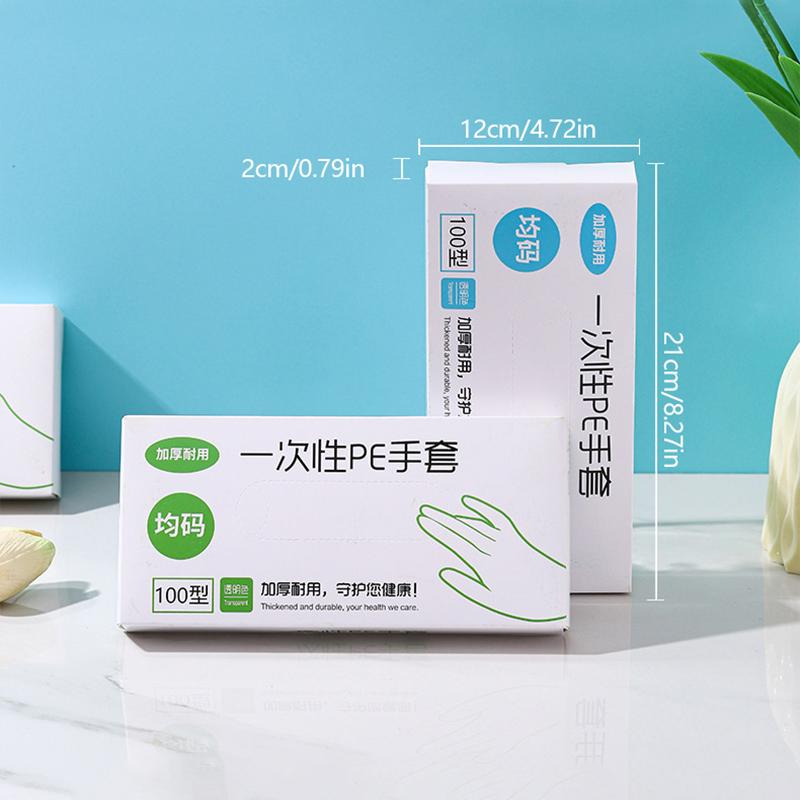 100Pcs Latex Free Gloves TPE Disposable Gloves Transparent Non-Slip Acid Work Safety Food Grade Household Cleaning Gloves