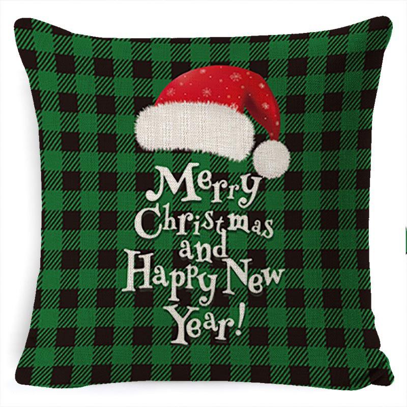 New Christmas Pillowcase Cushion Car Waist Protector Bedside Pillowcase Christmas Linen Pillowcase