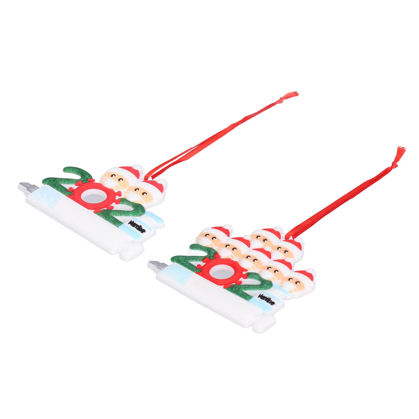 

2pcs 2021 Vaccine Christmas Ornaments Hanging Personalized Christmas Tree Ornaments for Friends and Family(Family of