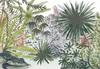 Fototapeta - Flora Madagaskaru - Krajobraz Tropikalny Z Akwarelowymi Zwierzętami