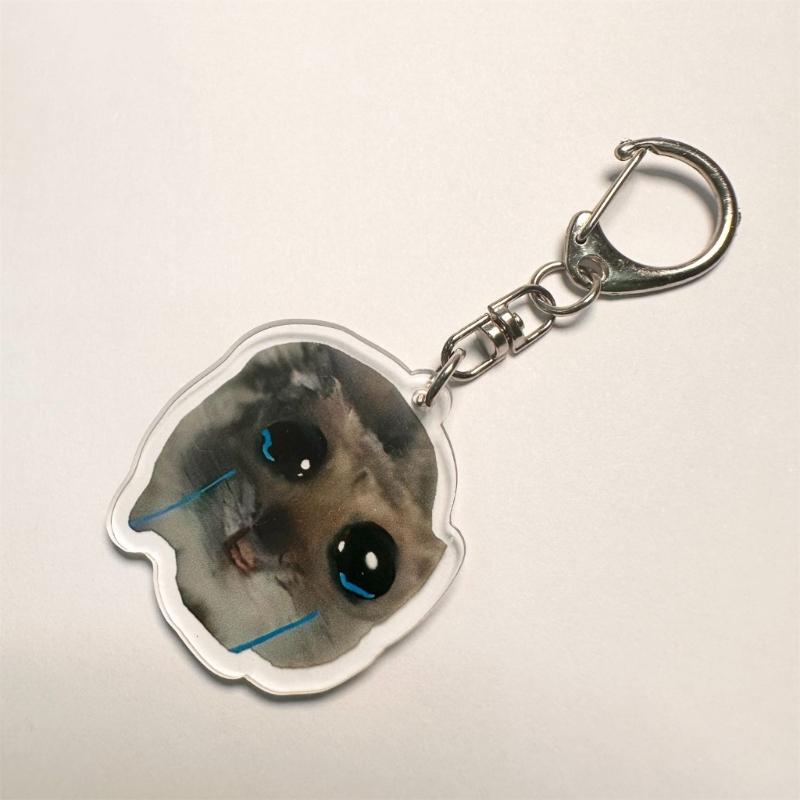 4 Pack Hamster Acrylic Keychain Fashion Bag Charm Stylish Bag Pendant Cartoon Key Rings Suitable for Bag and Keys