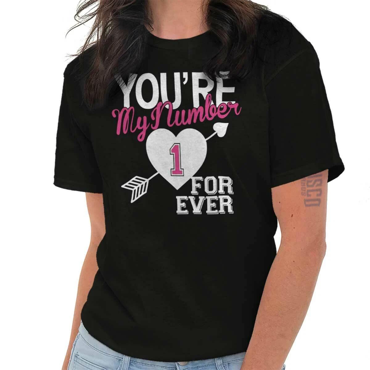 Romantic Valentine s Day Gift Love Forever Womens Graphic Crewneck T Shirt Tee XXXL