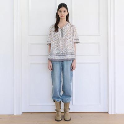 Color Block Border Blouse T264mbl269w