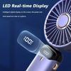 Mini Foldable Hand Fan Handheld Portable Fan with USB Rechargeable Battery Desk Outdoor Neck Hanging 5 Speed Fan