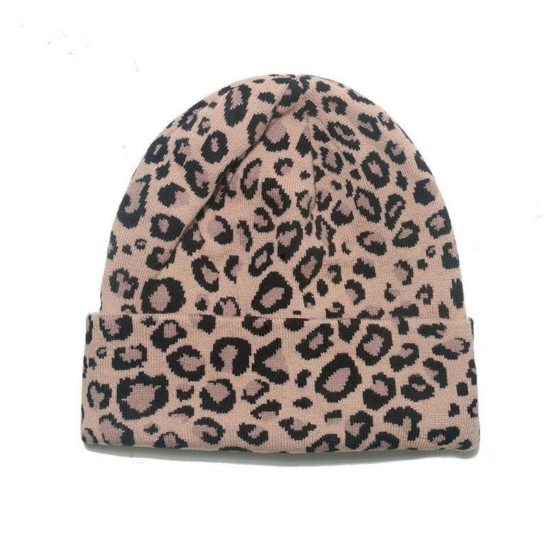Shein autumn and winter new wool hat fashion versatile thermal hat casual cycling ear hat leopard print knitted hat women