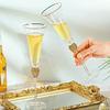 European Luxury Diamond Gold Rim Wine Glass Champagne Cocktail Glass High Foot Elegant Crystal Cup