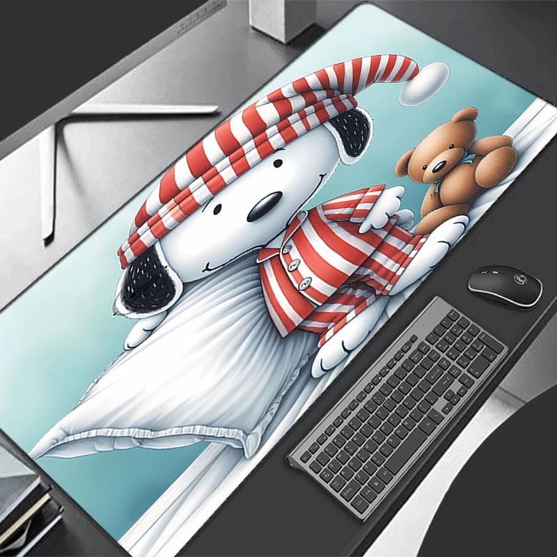 Happy Puppy Theme Premium Non-slip Mouse Pad with Stitched Edges,Durable Rubber Material,for Desktop & Gaming Great Gifts