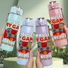 1PC I Paused My Game To Be Here 750ml Color Plastic Sports Water Bottle Leakproof Flip Straw Lid Suitable for Sports Office Home Use