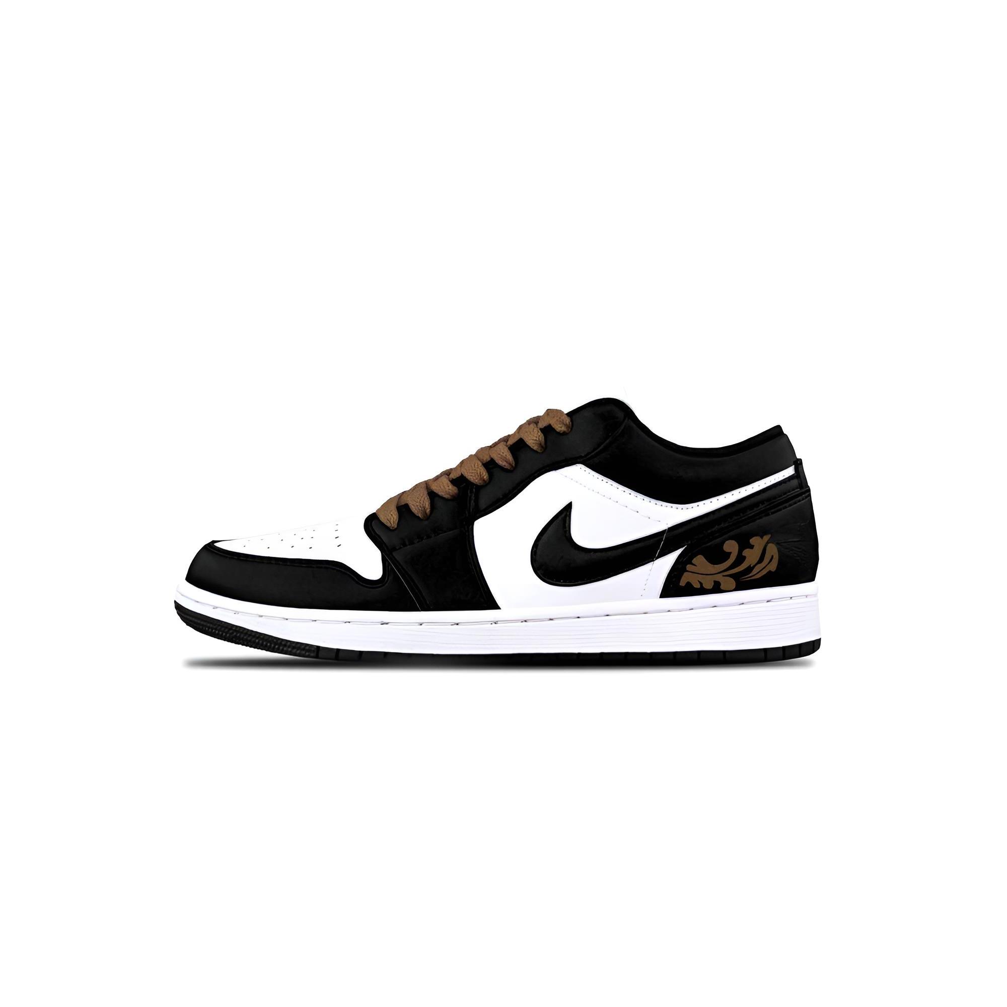 

Jordan Air Jordan 1 Cushioning, Wear Resistant Low top Vintage Basketball Shoes Unisex Black White 553558-165(Team425-) 44