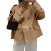 Women's Fashion Stand Collar Double-Breasted Waist-Defining Belted Short Trench Coat