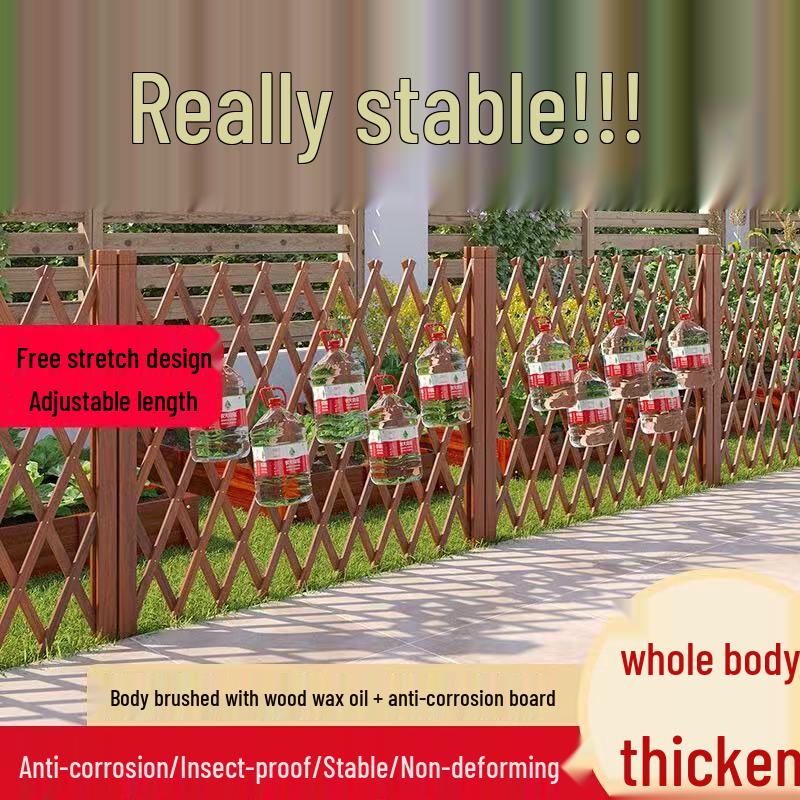 Anticorrosive Wooden Garden Fence: Outdoor, Courtyard Railing, Flower Stand & Climbing Frame
