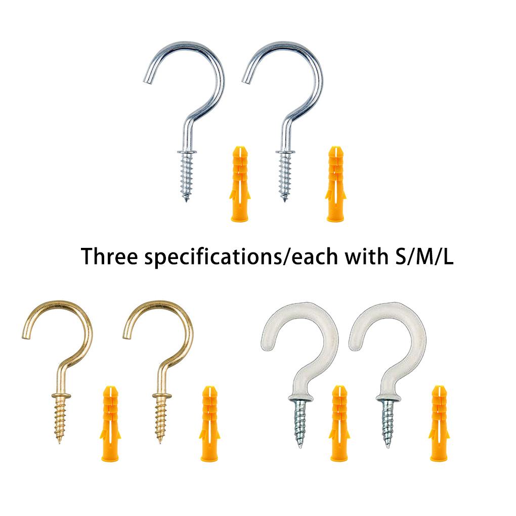 Kopp Sau Øye Skulderkrok Skruer Selvgjengende Hekling Metall Takbelagt Feste Spiralkrok Vindu DIY