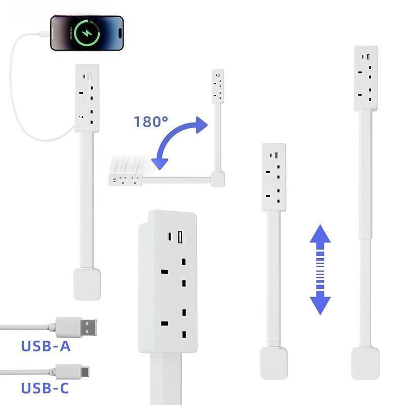 Adjustable Length Power Outlets Extender Power Socket Home Office Electrical Wall Plug Rotates Electrical Outlet Extender