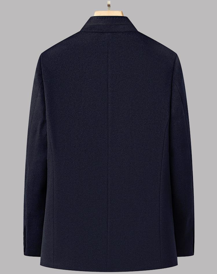 Men's Autumn Winter Wool Coat - Middle-aged Stand Collar Business Casual Jacket