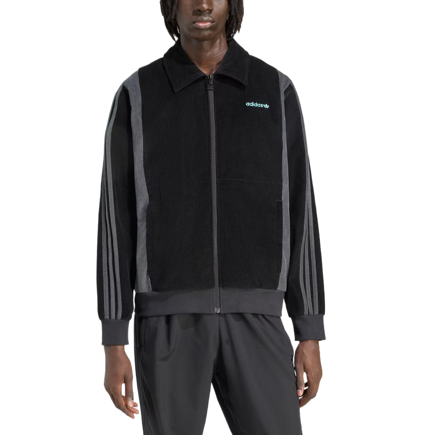 

Adidas Originals Solid Color Simple Polo Collar Long Sleeve Jacket Men Jacket JX3085 L