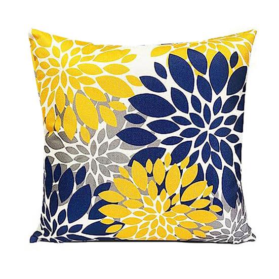Floral Throw Pillow Cover Modern Geometric Flower Cushion Cover Zipper Closure Washable Square Pillow Case for Sofa Couch Bed Decor 40x40cm
