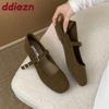 Fashion Soft Footwear Shallow Women Flats Lolita Shoes Casual Female Square Toe Fashion Buckle Strap Ladies Mary Janes Flats Shoes