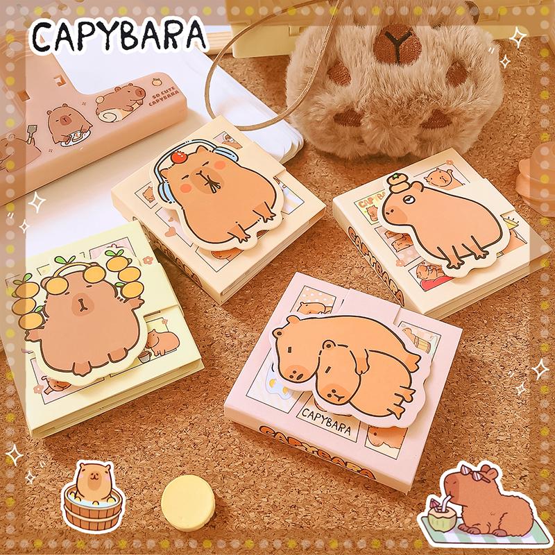 Kawaii Stationary Supplies Office Accessories Index for Books Notepad Capybara Mini Portable Notebooks Memo Pads For School