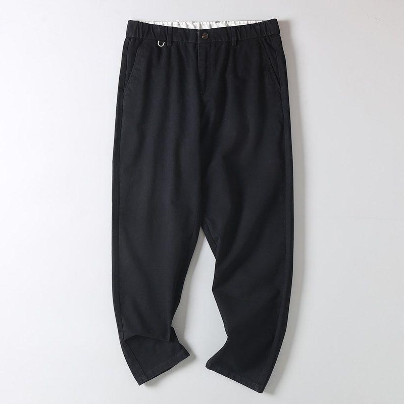 Export Export Daily Order Tail Goods Spring & Fall Pure Color Washed Full Cotton Casual Pants Men Fashion All-Matching Straight-Leg Trousers