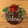 Hong Yu Autumn Thanksgiving Wooden Door Hanger with Simulated Sunflowers