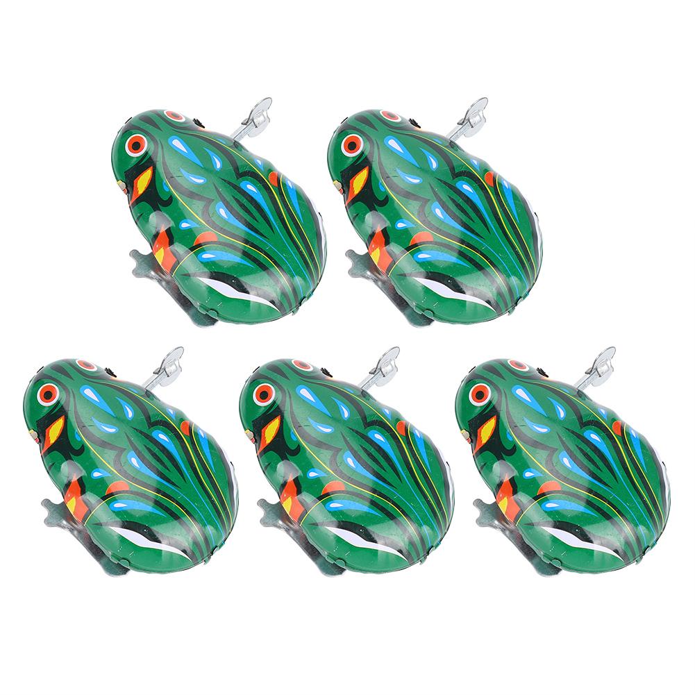 5 PCS Clockwork Pet Toy Iron Sheet Frogs Suitable for Cat Dog Playing Accessories(Clockwork  Spring SemiAutomatic