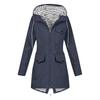 Women Solid Rain Jacket Outdoor Plus Waterproof Hooded Raincoat Windproof