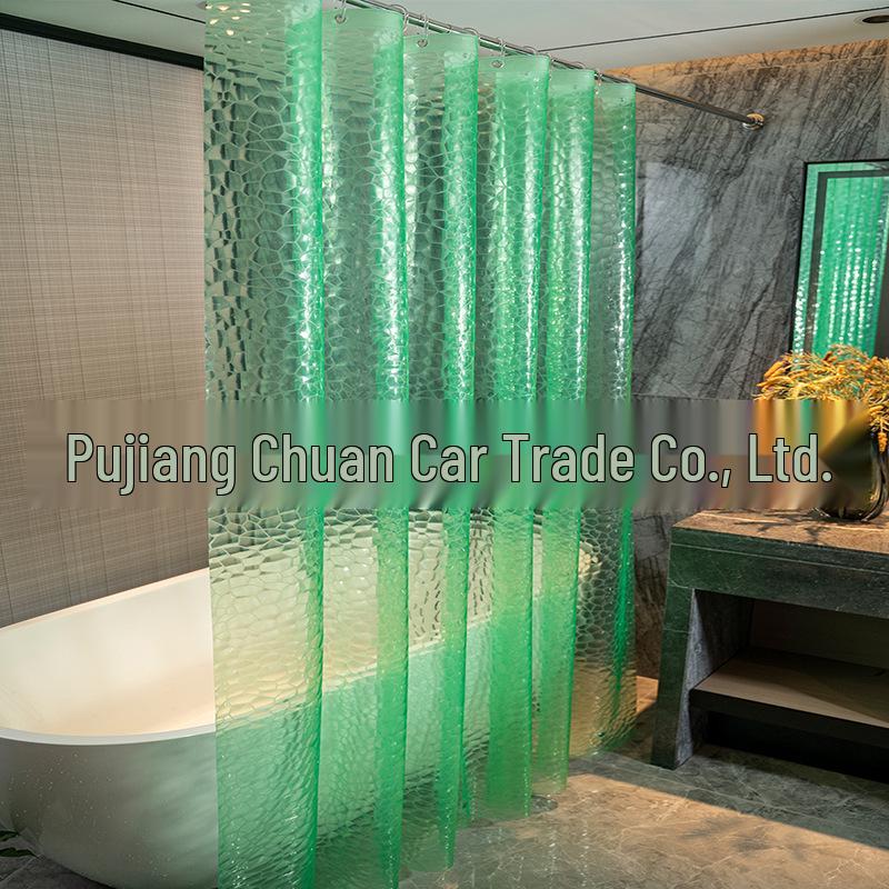 Blue Water Cube 3D PEVA Waterproof Shower Curtain