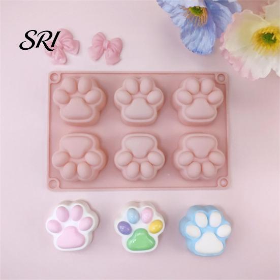 Baking Mold For Desserts Cat Paw Silicone Food-Grade Chocolate Mousse Cake Easy-Release Handmade Soap Reusable for DIY Dessert Decompression