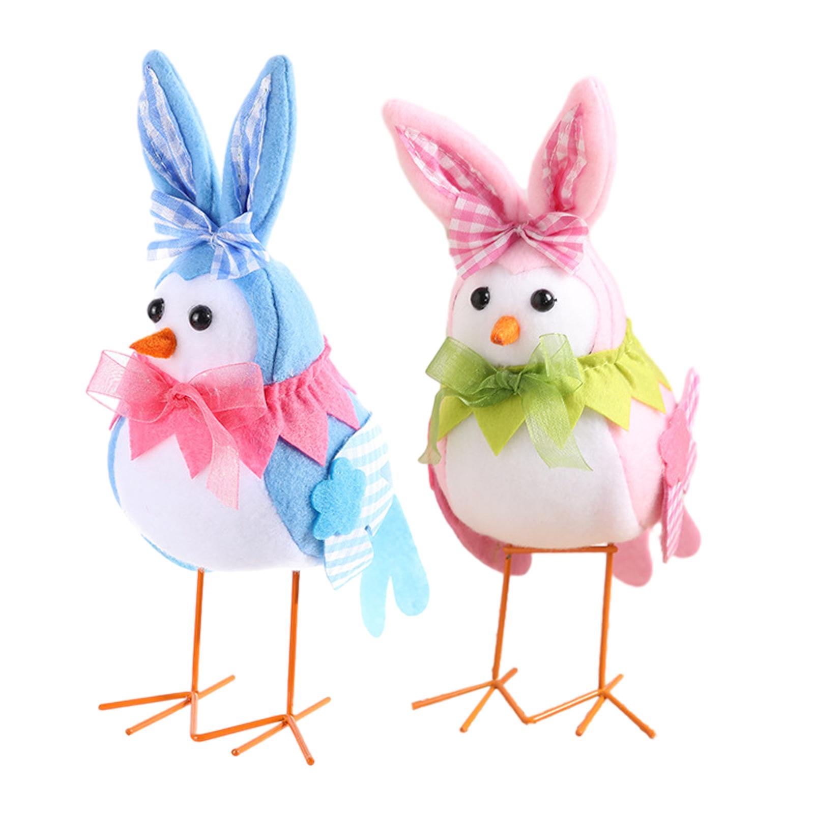 

Stuffed Easter Bird Statue Bird Figurine Decorative DIY Animal Sculpture for Party Office Desktop Wedding Easter Day Gift розовый
