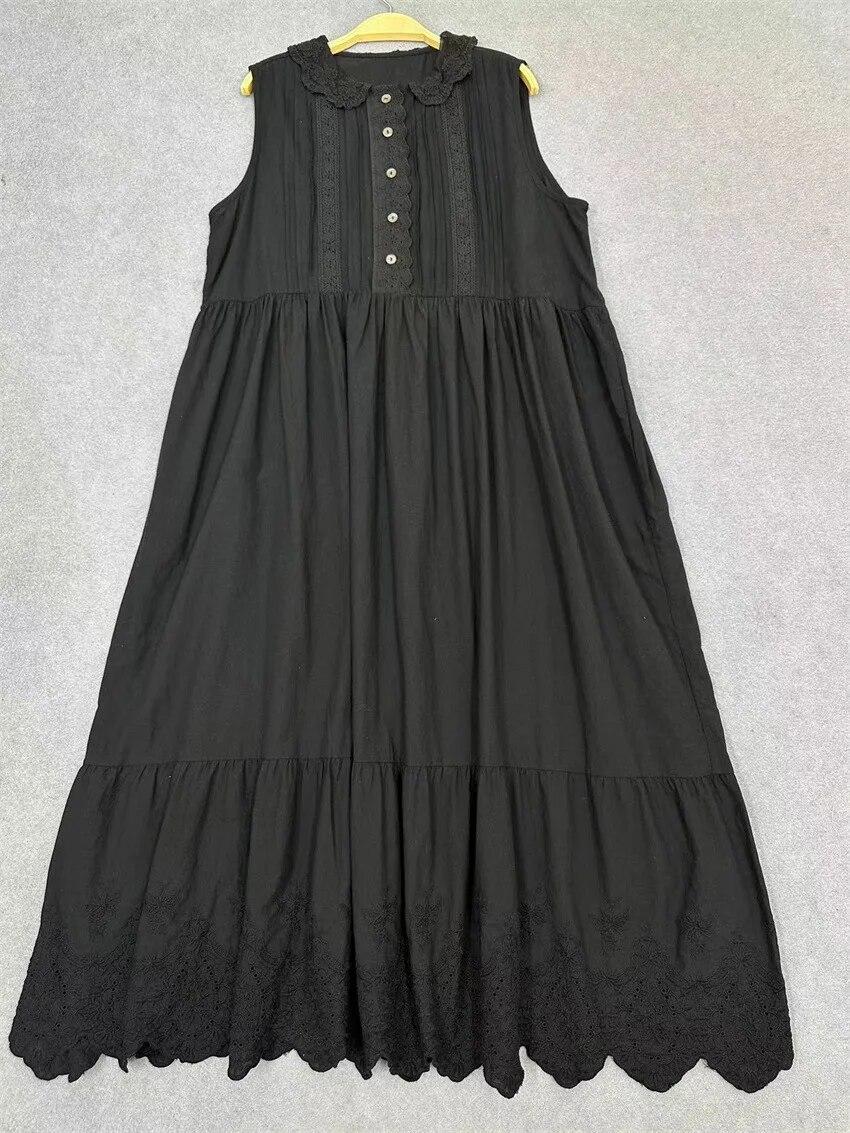 

Johnature весна-лето японская кукла Мори шеи вышитые платья свободное универсальное повседневное платье без рукавов One Size